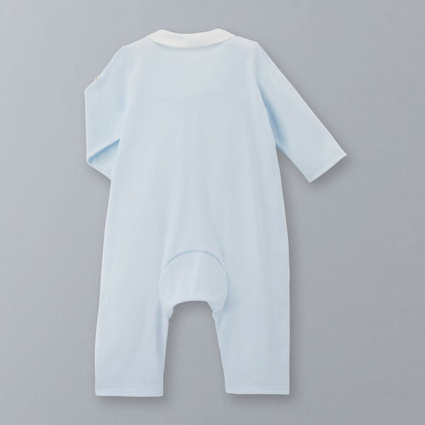 Sea Island Cotton Peter Pan Collar Coverall - BLUE