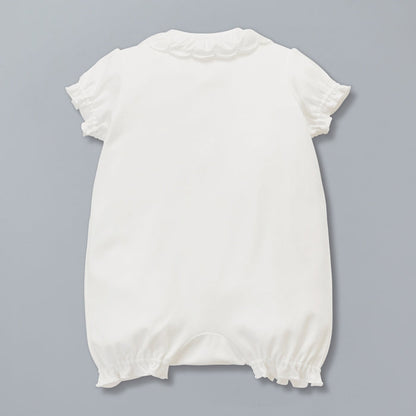 Sea Island Cotton Frill Collar Short Rompers