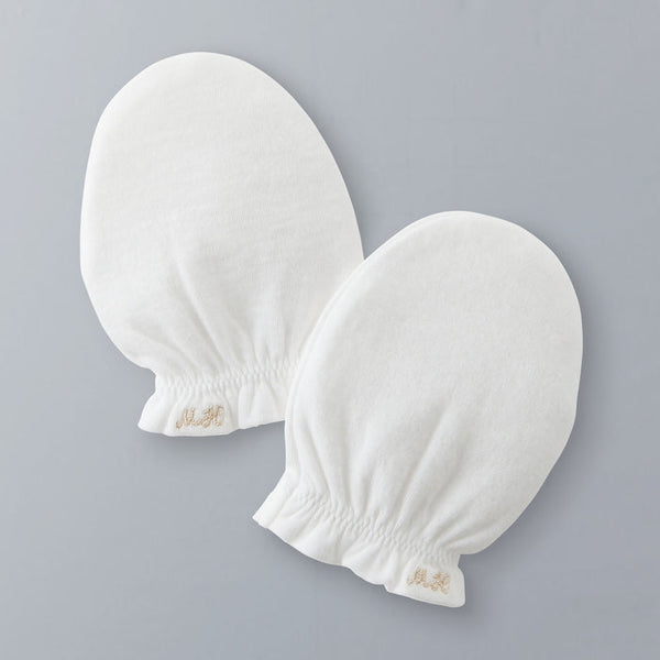 Sea Island Cotton Mittens - WHITE