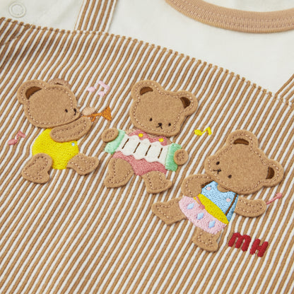 Long-Sleeve Bear Band Rompers