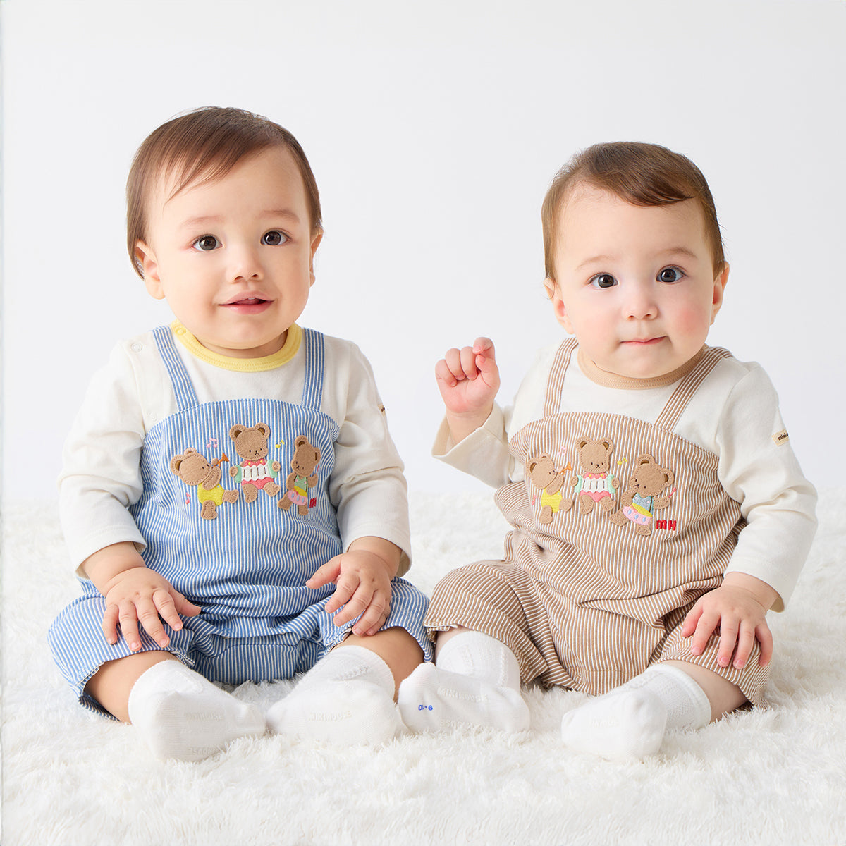 Long-Sleeve Bear Band Rompers