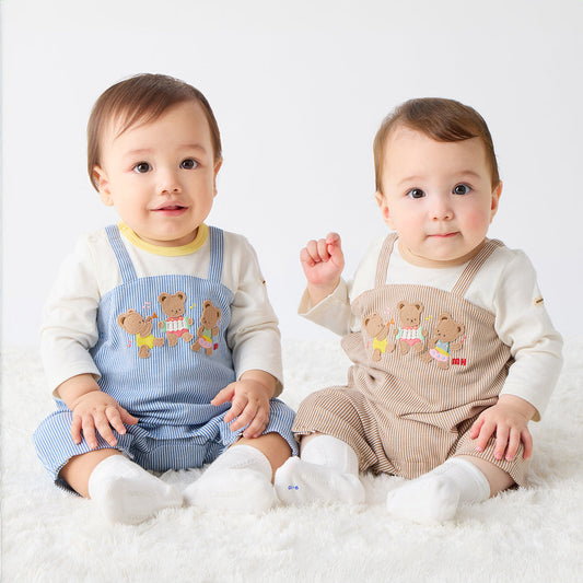 Long-Sleeve Bear Band Rompers