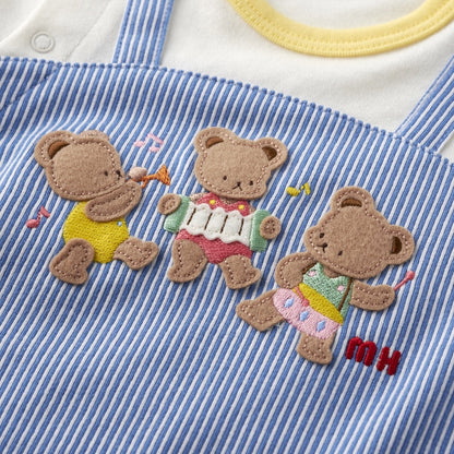 Long-Sleeve Bear Band Rompers