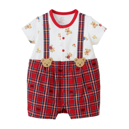 My Little Teddy Suspender Rompers - MIKI HOUSE USA