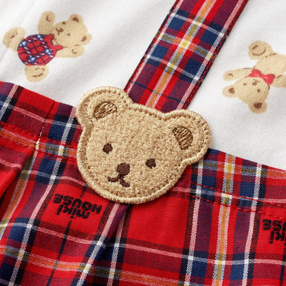 My Little Teddy Suspender Rompers - MIKI HOUSE USA