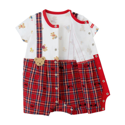 My Little Teddy Suspender Rompers - MIKI HOUSE USA