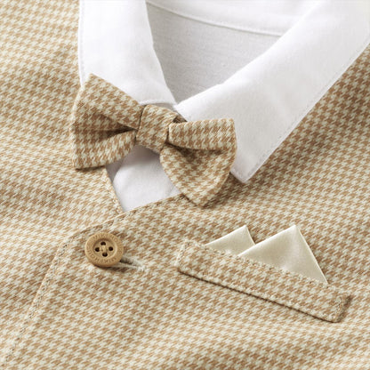 Short Tuxedo Bow Tie Rompers