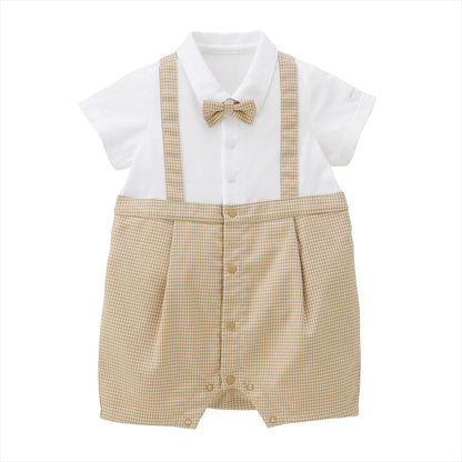 Short Tuxedo Bow Tie Rompers