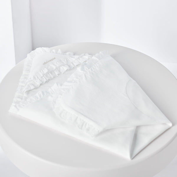 Sea Island Cotton Afghan Baby Swaddle - WHITE
