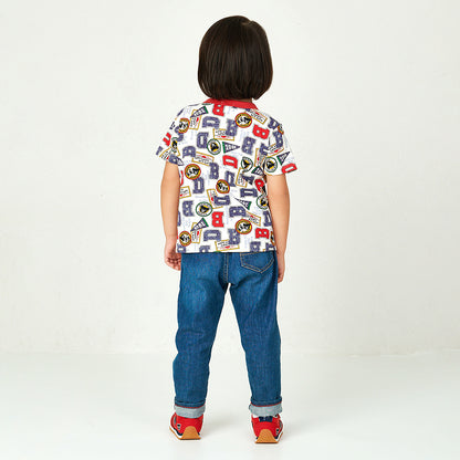 Faux Denim Logo Short-Sleeve Tee