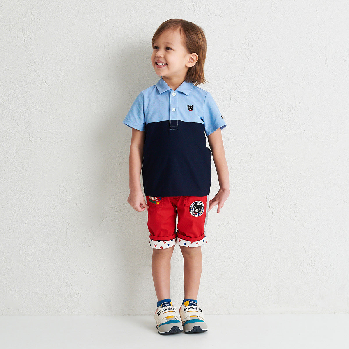 Double Block Short-Sleeve Polo Shirt