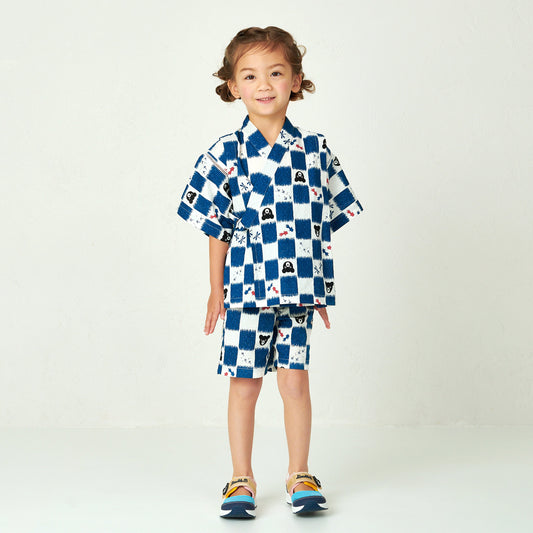 Two-Piece Checkered Kimono Jinbei