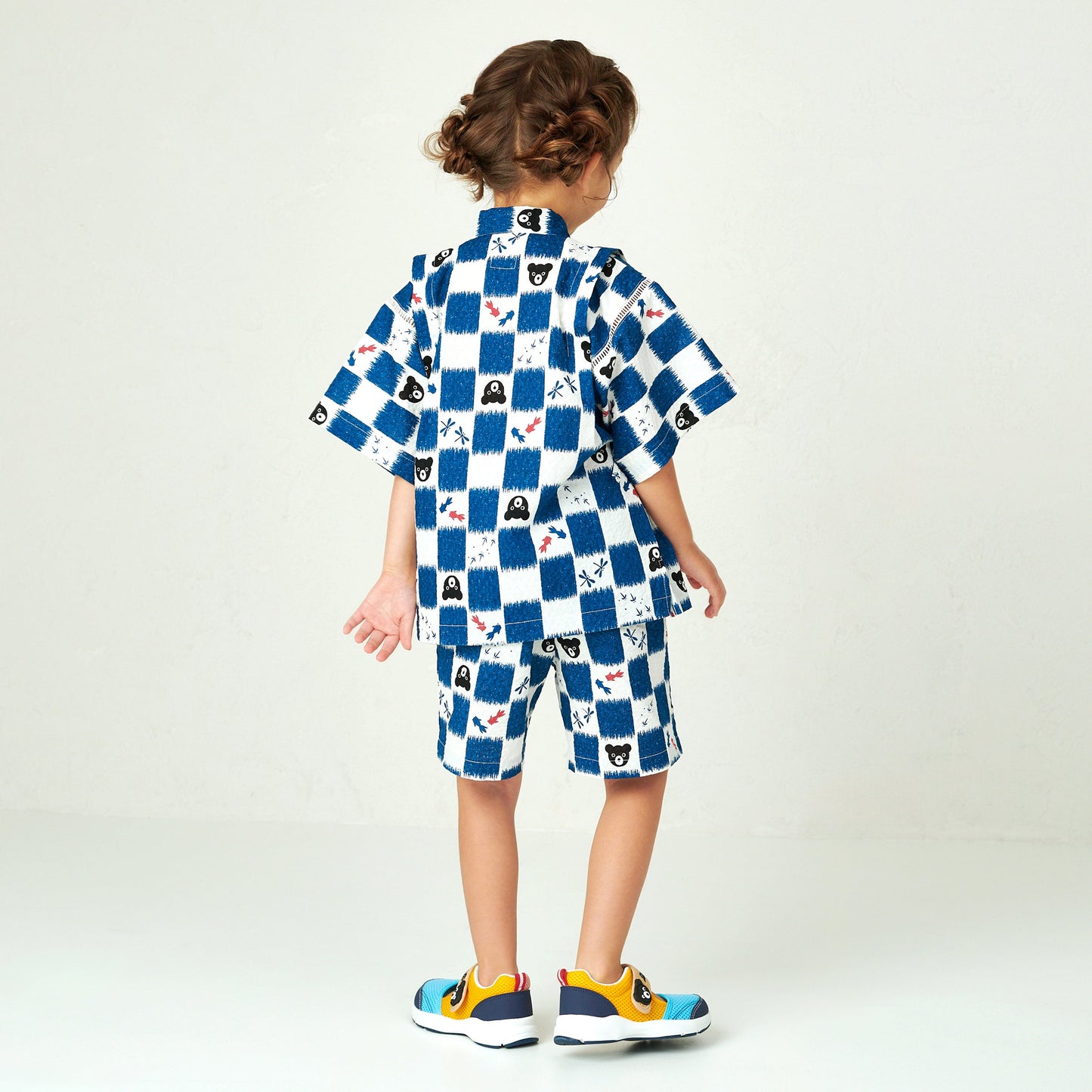 Two-Piece Checkered Kimono Jinbei