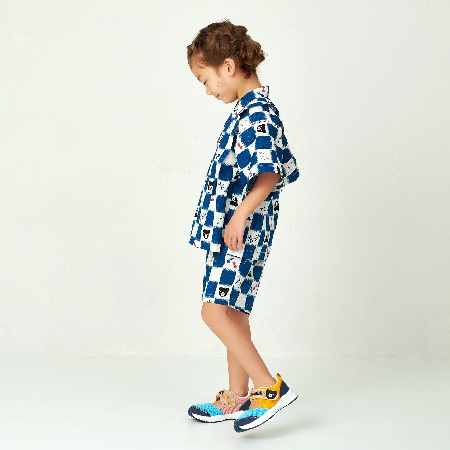 Two-Piece Checkered Kimono Jinbei