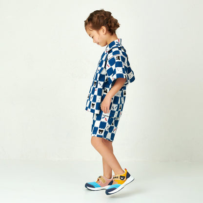 Two-Piece Checkered Kimono Jinbei
