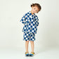 Two-Piece Checkered Kimono Jinbei