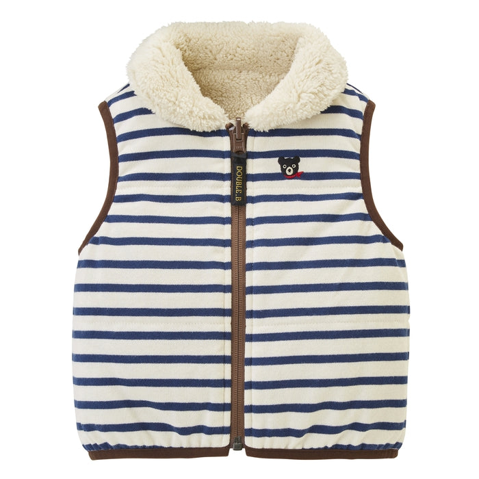 トップス gypsohila Boa Reversible Vest Navy Boa Reversible Vest Navy | gypsohila