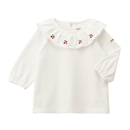 HOT BISCUITS Cherry Collar Long-Sleeve Tee