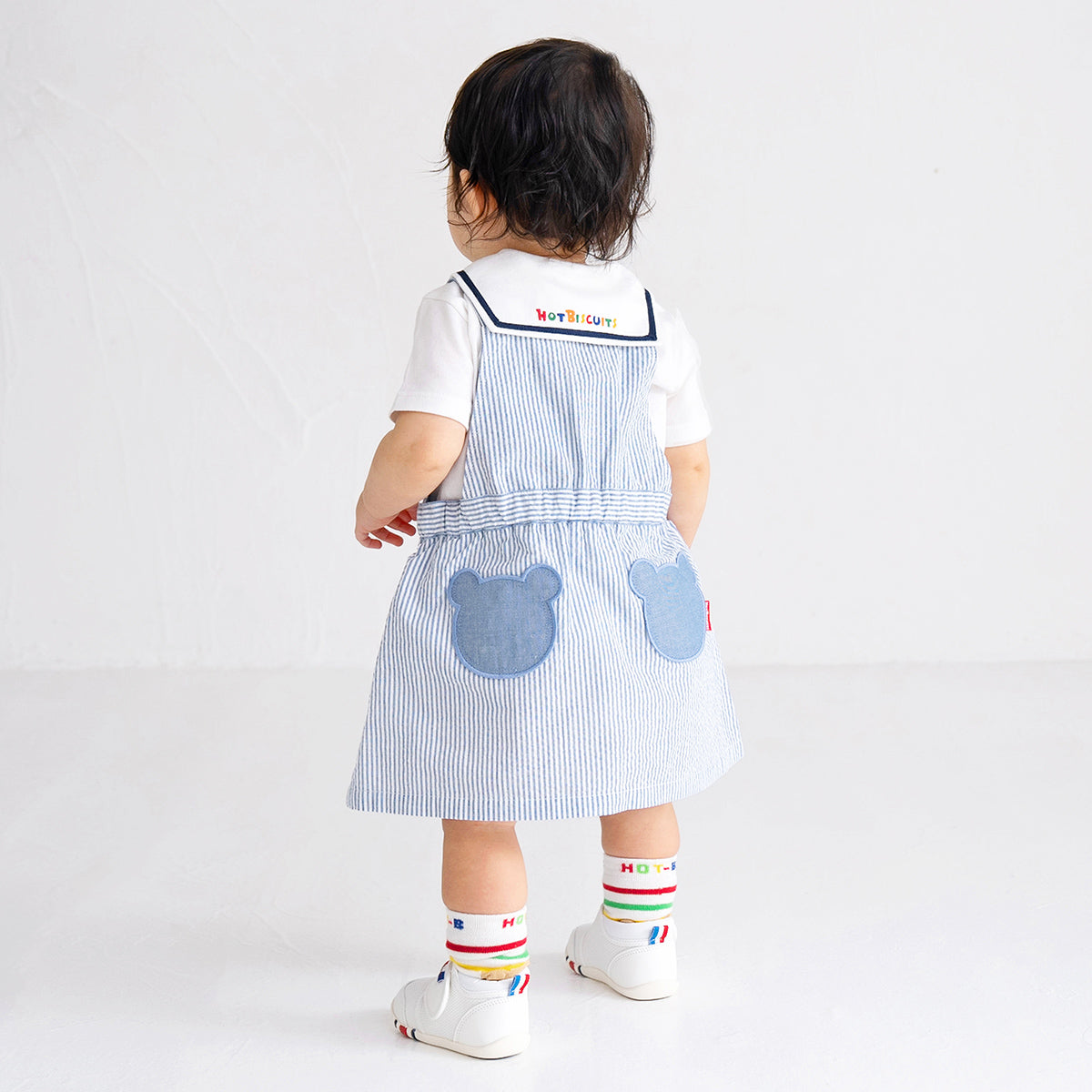 HOT BISCUITS Beary Blue Jumper Dress