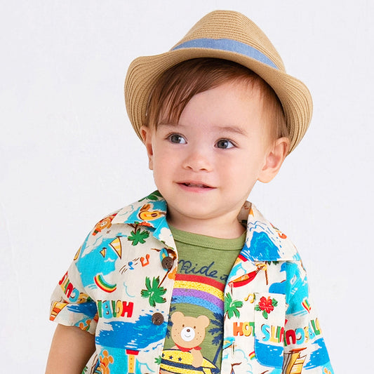 Faux Straw Fedora Hat (UV Protection)