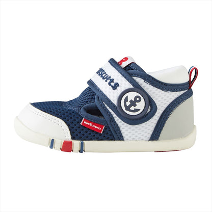 Double Raschel Mesh First Walker Shoes - Marine