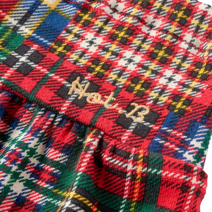 Patchwork Plaid Culotte Skirt