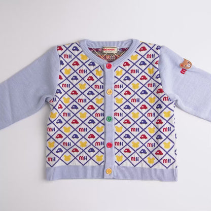 Heritage Monogram Bear Knit Cardigan