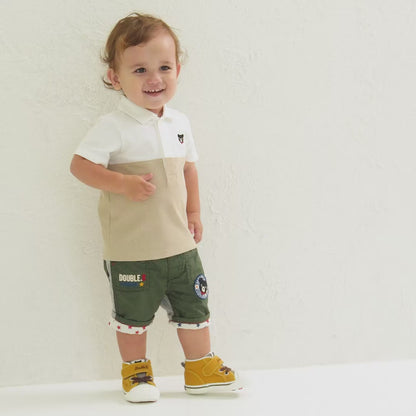 Double Block Short-Sleeve Polo Shirt
