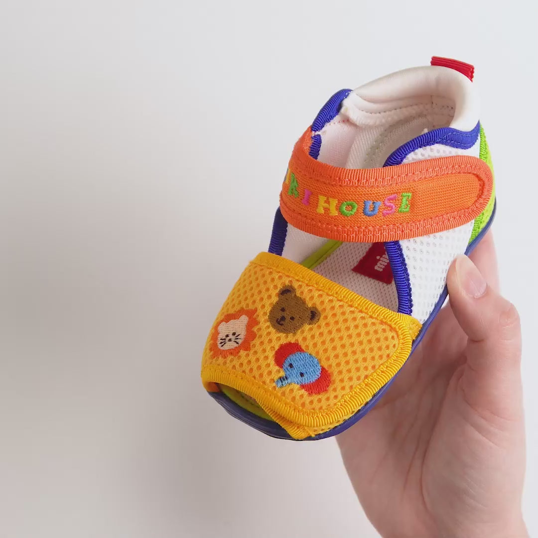 Classic MIKI HOUSE Bear Double Raschel Baby Sandals
