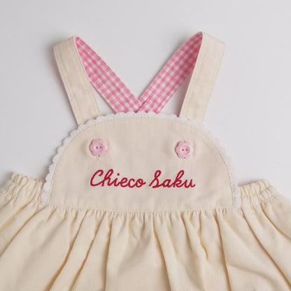 White Snow Corduroy Balloon Romper