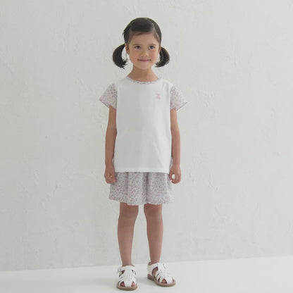 Teddy Bear Emblem Floral Tunic Tee