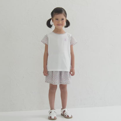 Teddy Bear Emblem Floral Tunic Tee