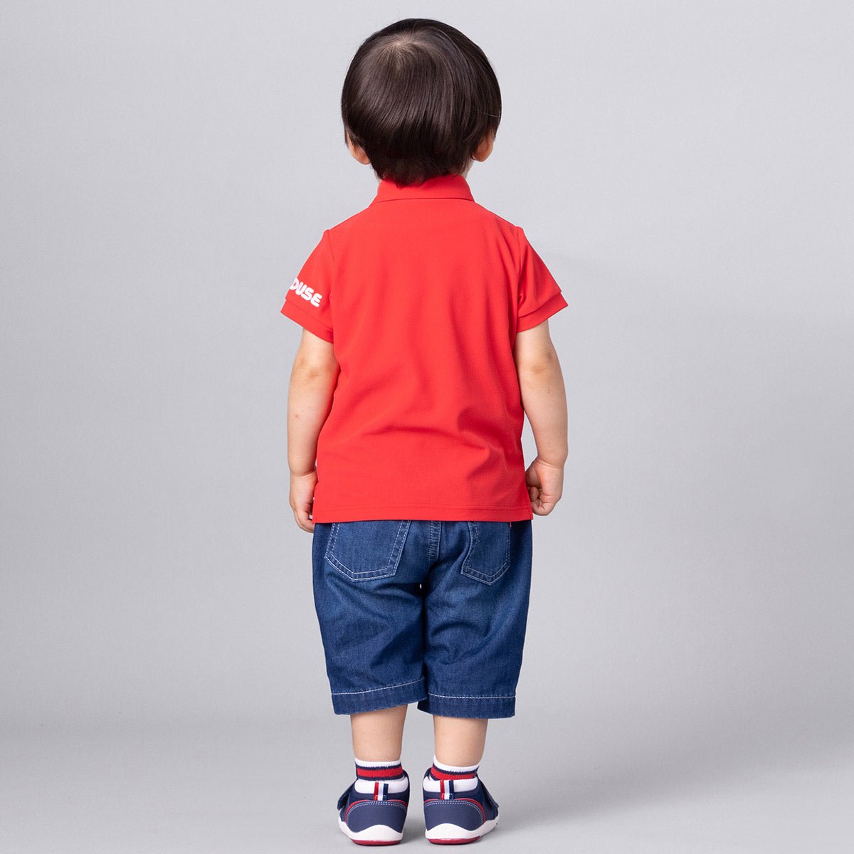 Miki House patch-detail polo shirt - Red