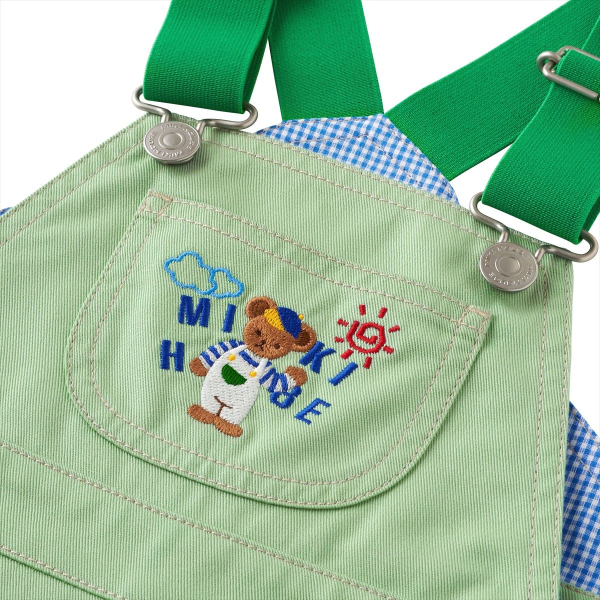 Matcha Cream Capri Overalls - MIKI HOUSE USA