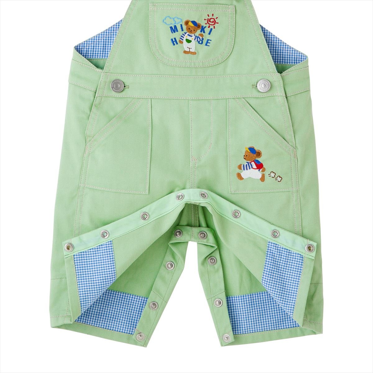 Matcha Cream Capri Overalls - MIKI HOUSE USA