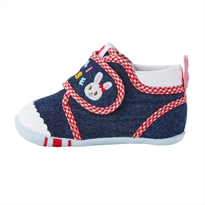 Bunny Denim First Walker Shoes - MIKI HOUSE USA