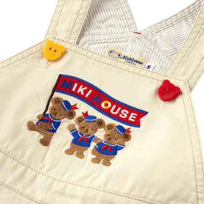Short Sailor Bear Overalls - MIKI HOUSE USA
