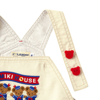 Short Sailor Bear Overalls - MIKI HOUSE USA