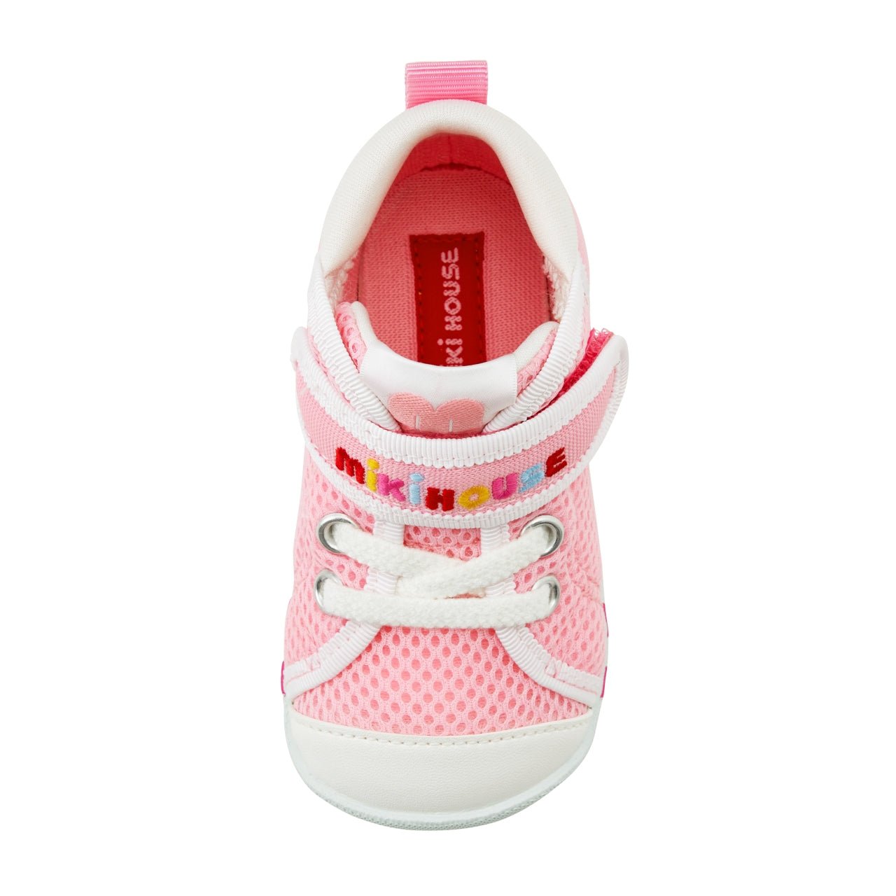Double Russell Mesh First Walker Shoes - Strawberry Milk - MIKI HOUSE USA