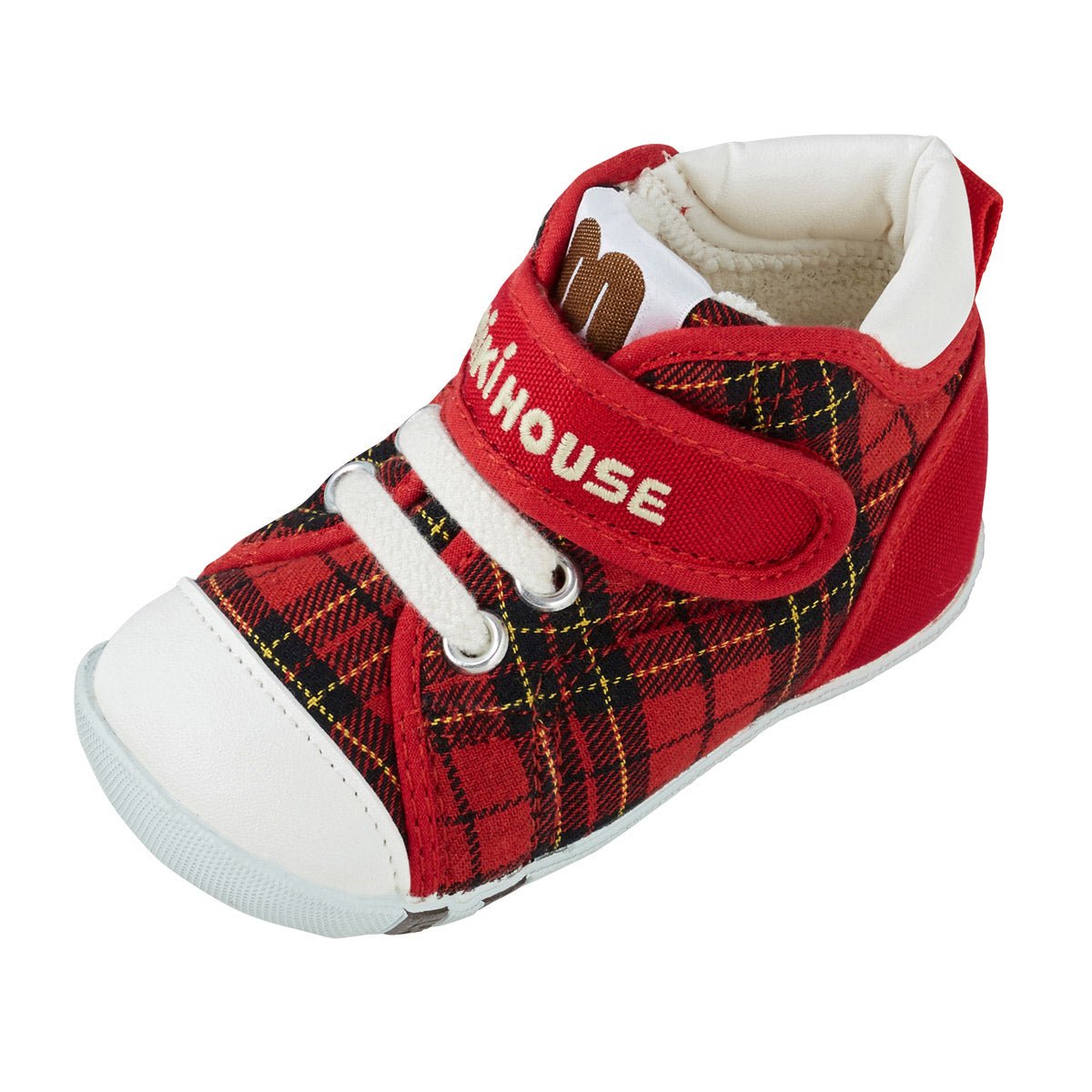 High Top First Walker shoes Stylish Plaid MIKI HOUSE USA