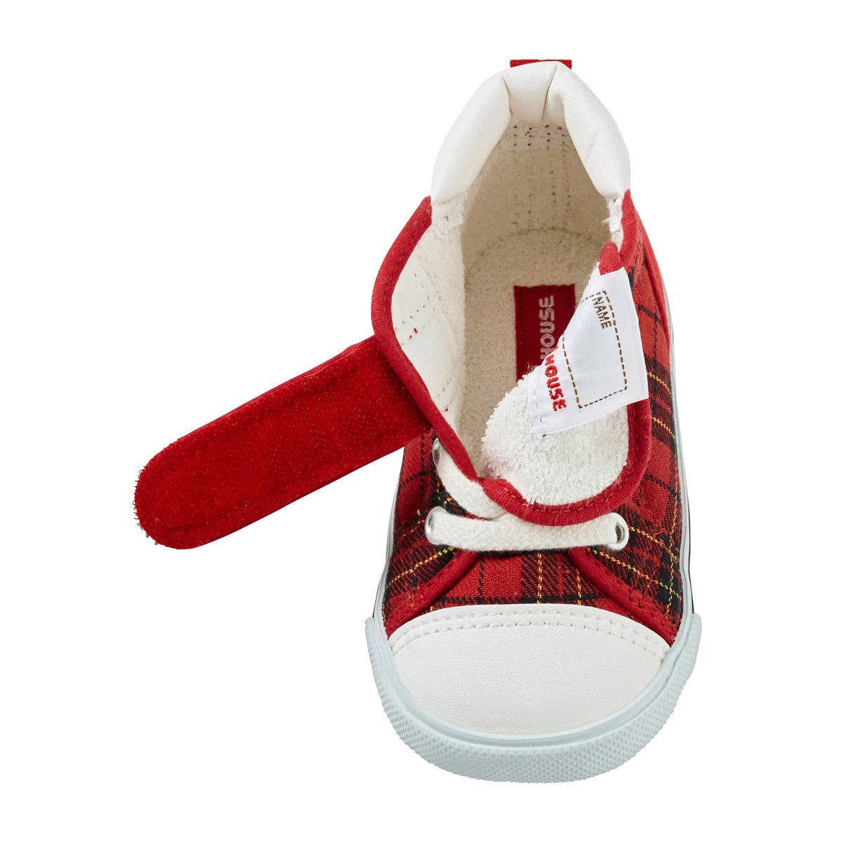 High Top Second Shoes - Stylish Plaid - MIKI HOUSE USA