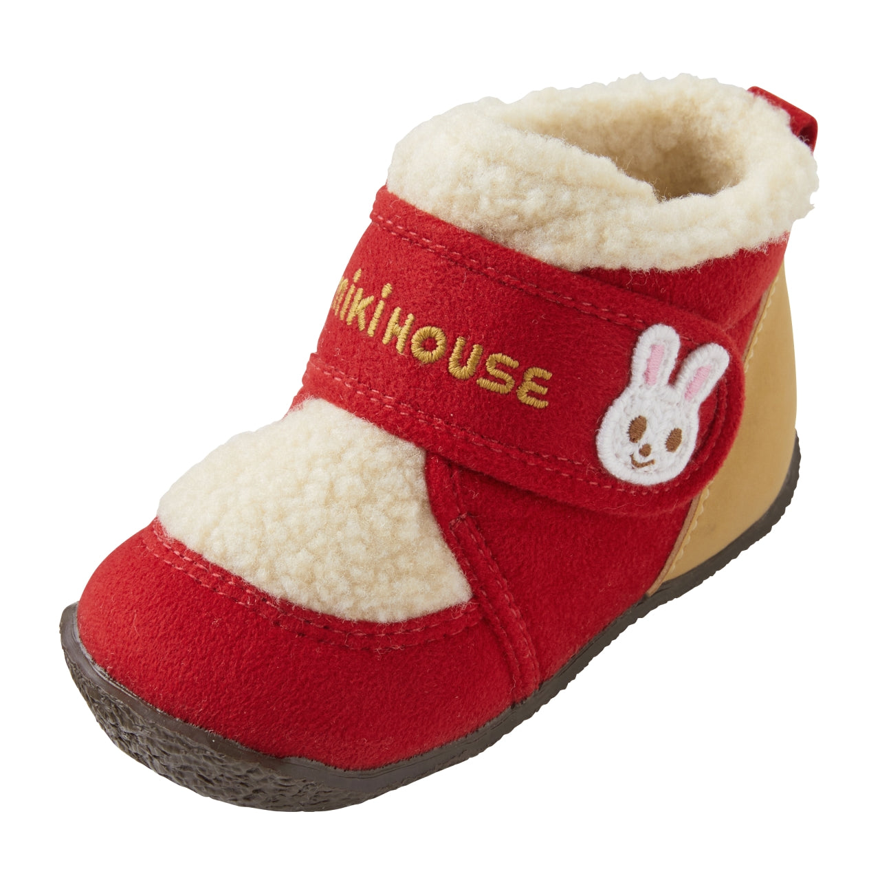 MIKIHOUSE Toddler Baby Sneakers Sherpa-Lined High Top Shoes With Ergonomic -DuG outlet