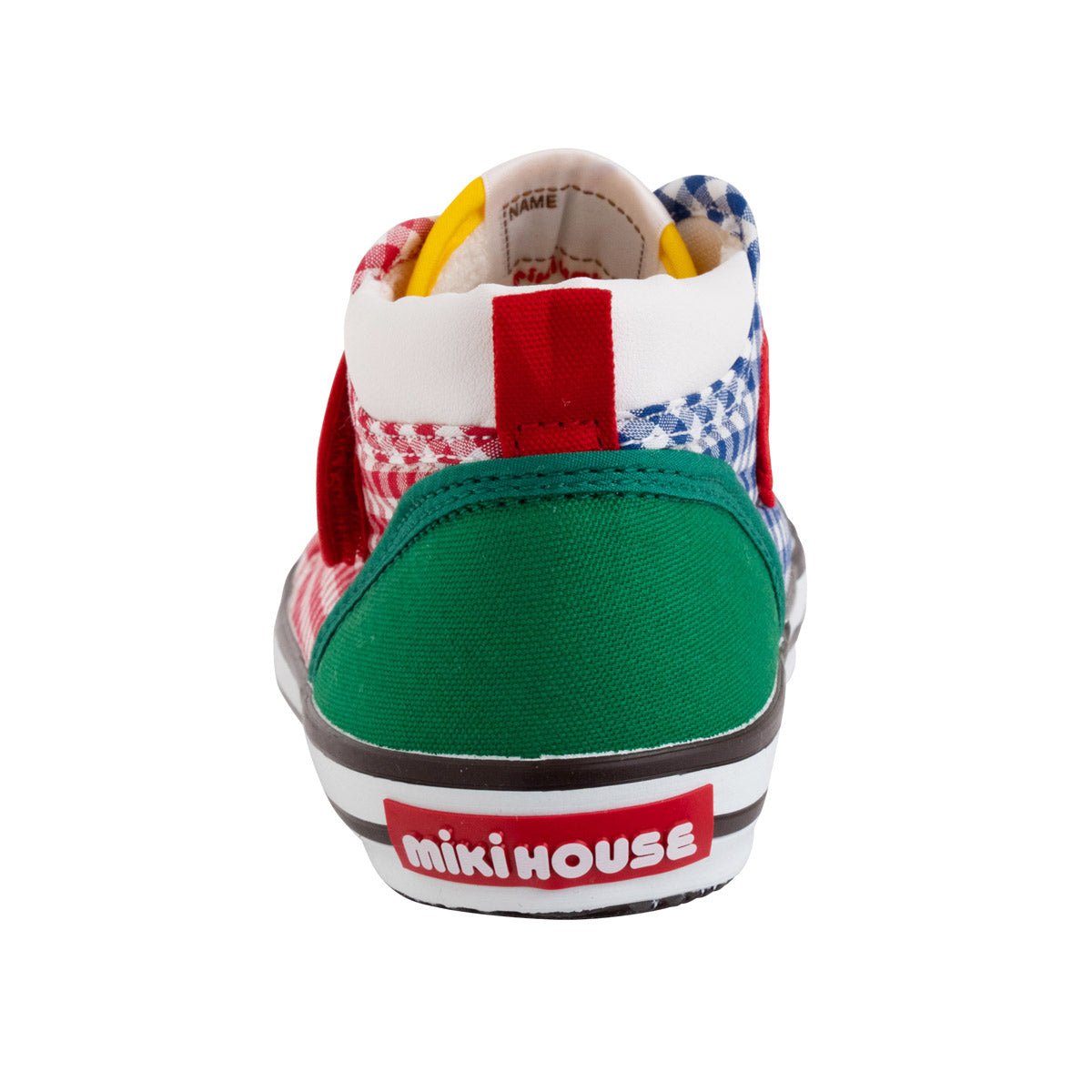 High Top sneaker for Kids - Patchwork Gingham - MIKI HOUSE USA