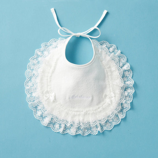 Ceremony collection - Bib with Satin Lace Embelishment - MIKI HOUSE USA