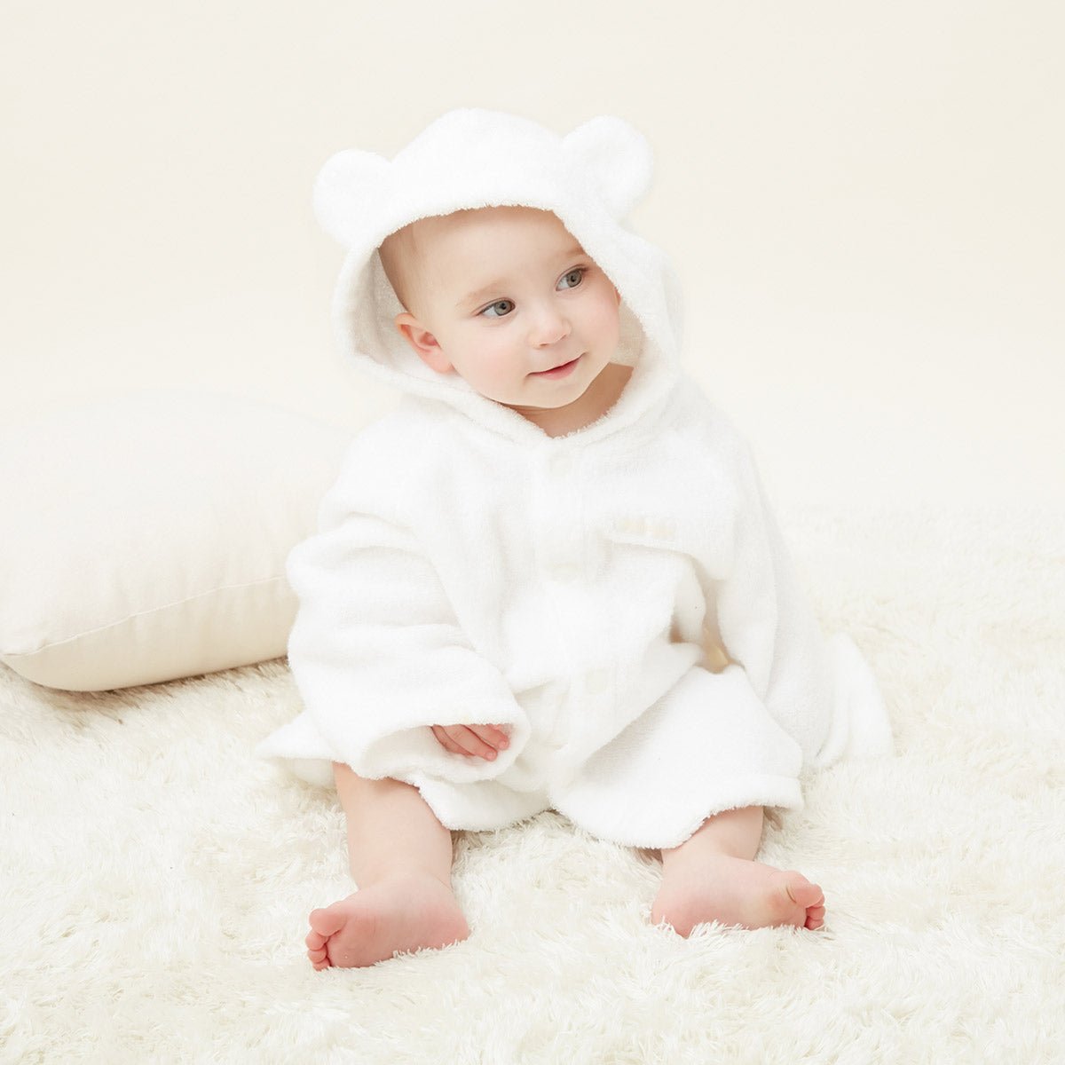 MIKI HOUSE x Imabari Towel Japan 100% Supima Cotton Luxury Super-Plush Baby Bathrobe (UV Protection) - MIKI HOUSE USA