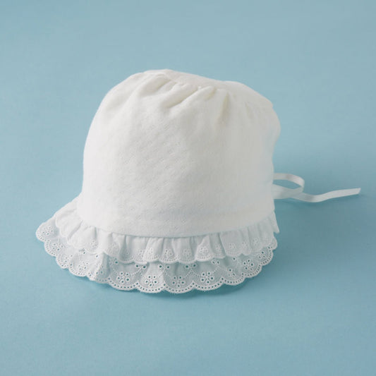 Ceremony collection - Lace Embellished Baby Bonnet - MIKI HOUSE USA