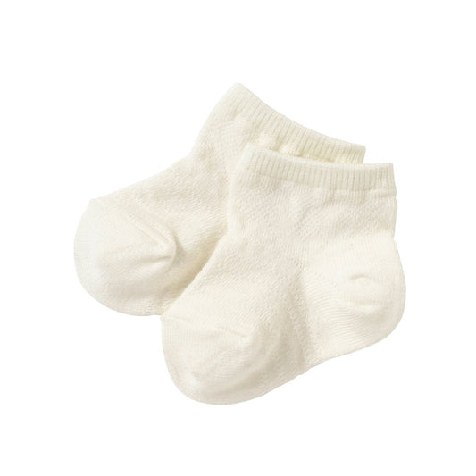 White Argyle Low-rise Socks - MIKI HOUSE USA