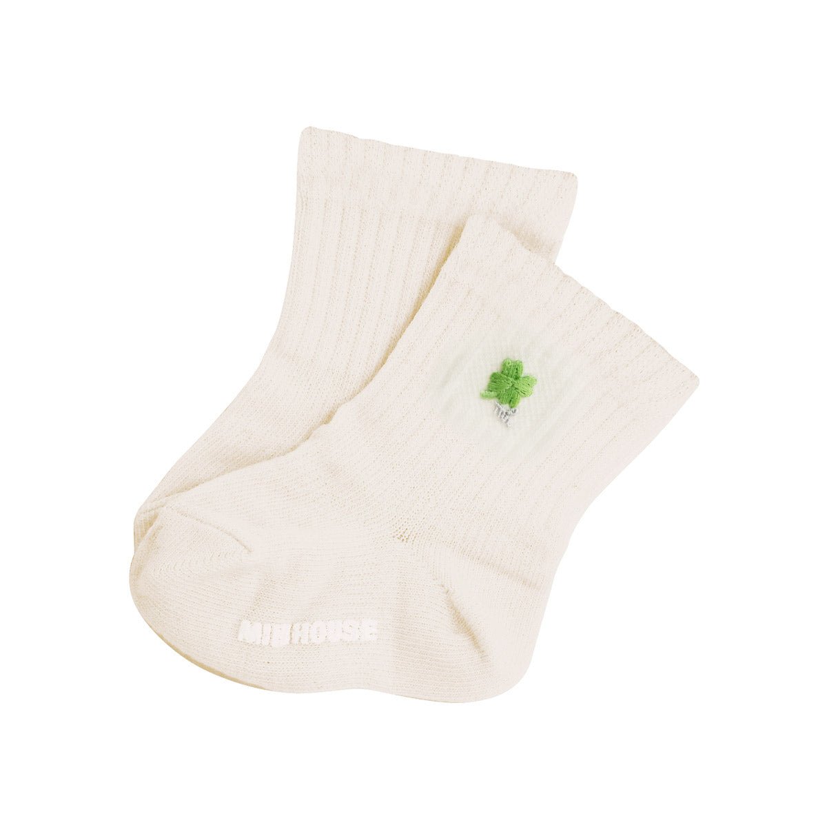 Clover Embroidered Baby socks - MIKI HOUSE USA
