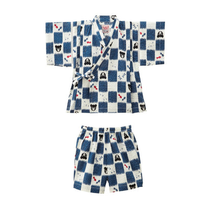 DOUBLE_B Two-Piece Checkered Jinbei - MIKI HOUSE USA