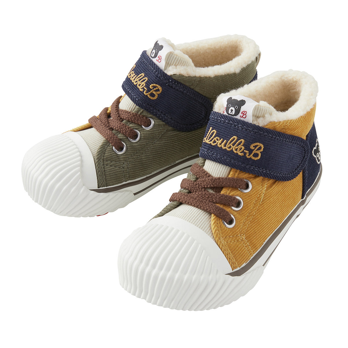 DOUBLE_B Corduroy-Meets-Texture Sneakers for Kids